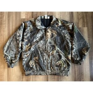Camouflage‎ Hunting Jacket Mens Large Camo Zip Front Lined Bomber Outdoors